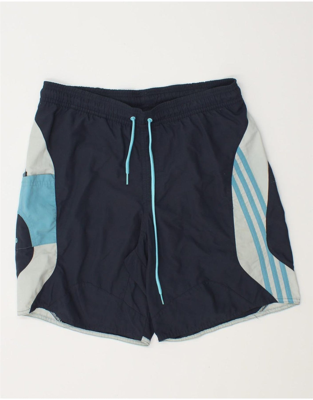 Adidas Mens Swimming Shorts Small  Navy Blue Colourblock Polyamide