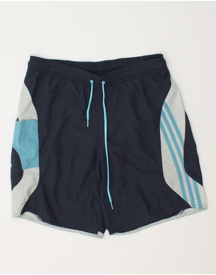 Adidas Mens Swimming Shorts Small  Navy Blue Colourblock Polyamide