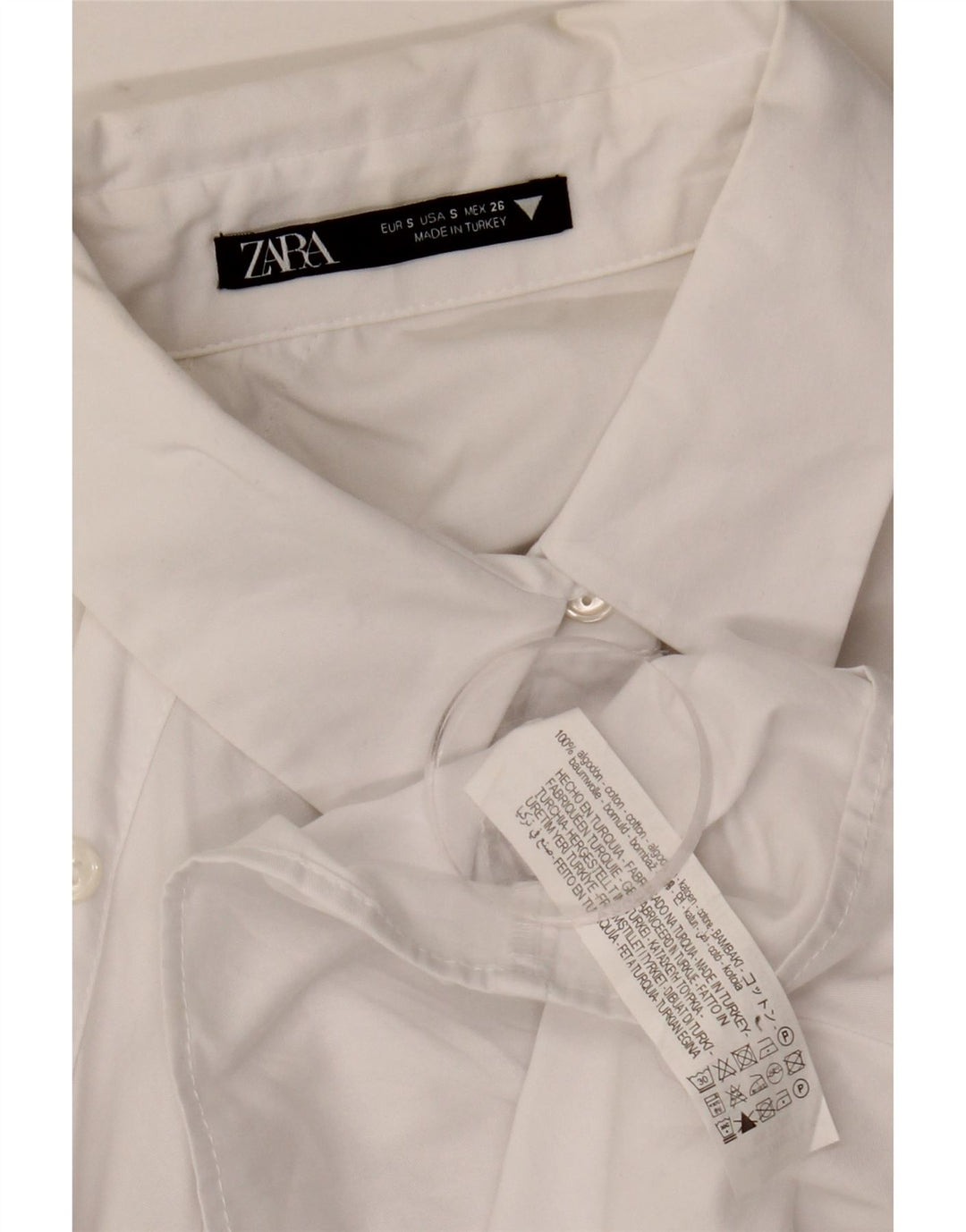 Zara Womens Oversized Crop Shirt Blouse UK 10 Small White Cotton