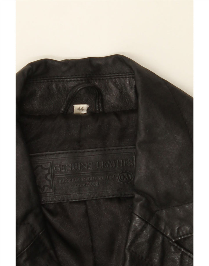 YESSICA Womens Double Breasted Leather Jacket EU 44 XL Black Leather Vintage Yessica and Second-Hand Yessica from Messina Hembry 