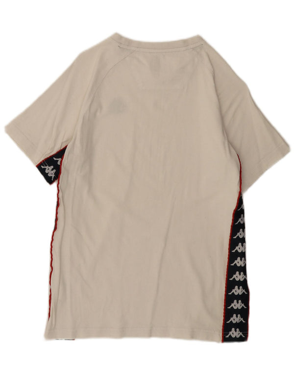 Kappa Mens Graphic T-Shirt Top Small Off White Cotton