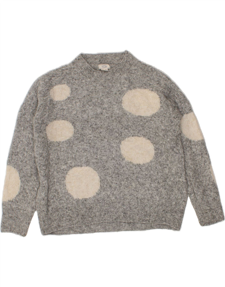 FAT FACE Womens Turtle Neck Jumper Sweater UK 12 Medium Grey Geometric Vintage Fat Face and Second-Hand Fat Face from Messina Hembry 