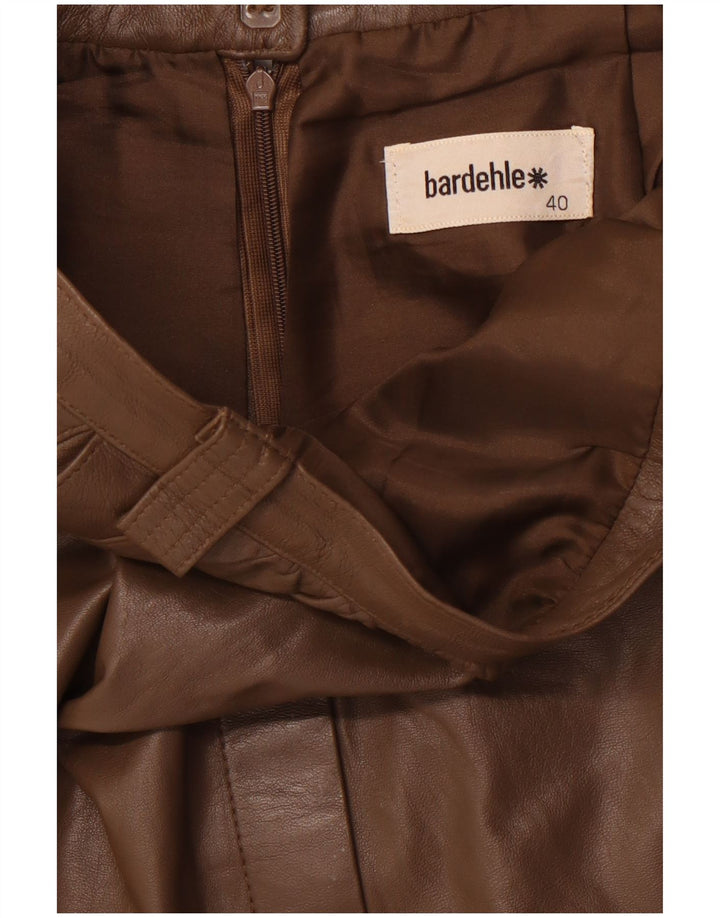 BARDEHLE Womens Leather Skirt EU 40 Medium W28  Brown
