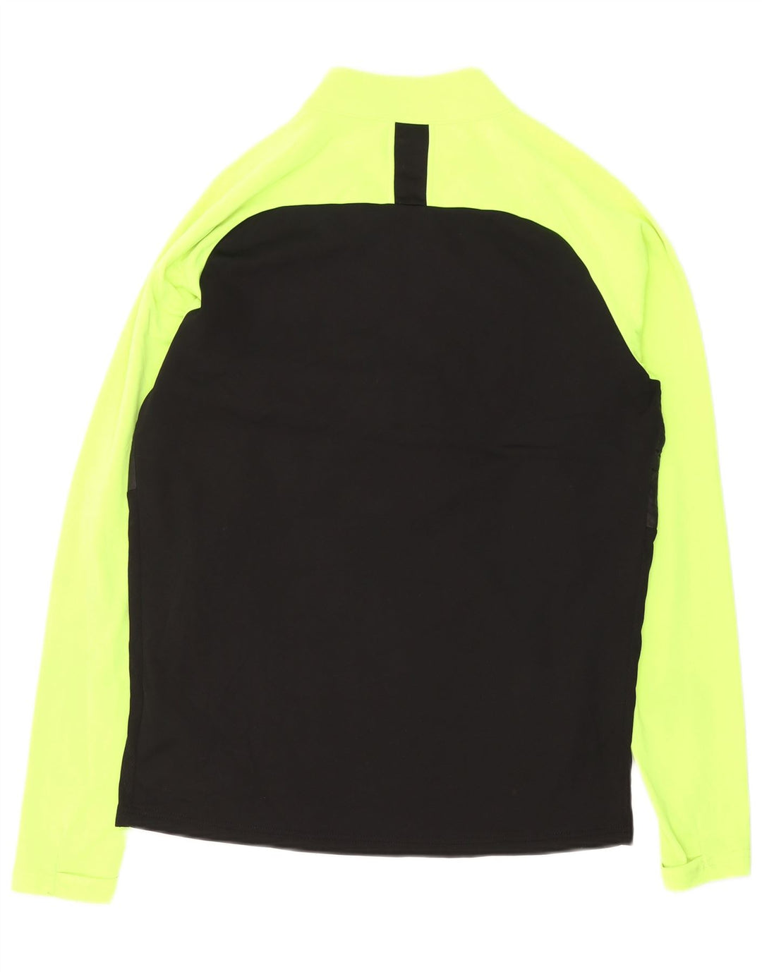 NIKE Mens Dri Fit Zip Neck Pullover Tracksuit Top Medium Black Colourblock