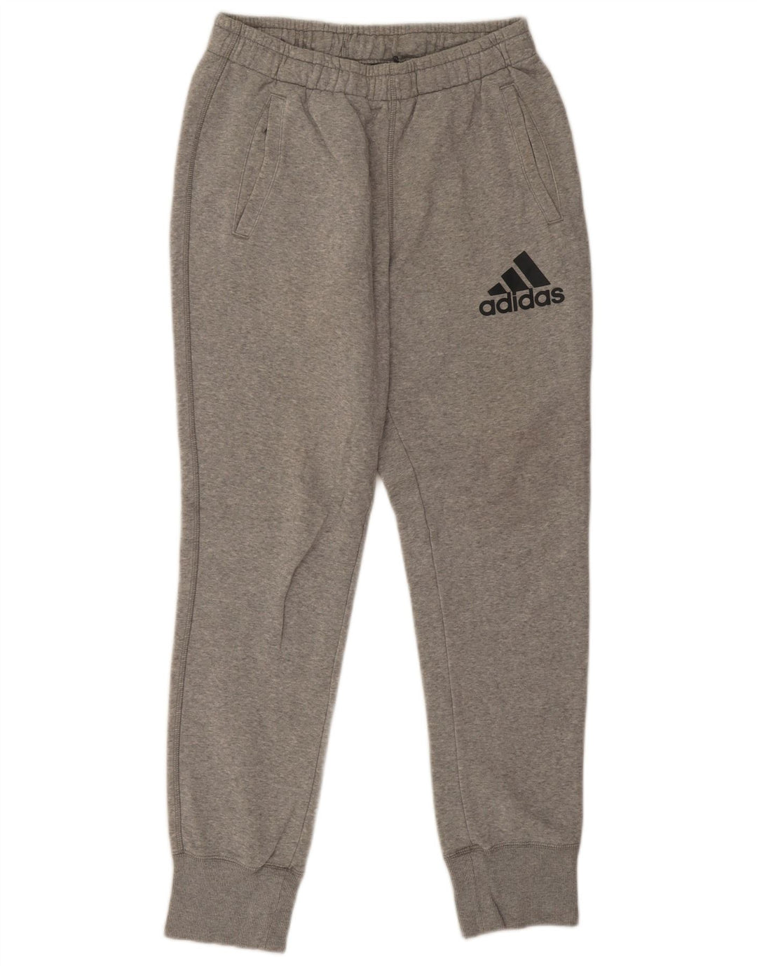 Adidas Mens Tracksuit Trousers Joggers Medium  Grey Flecked Cotton