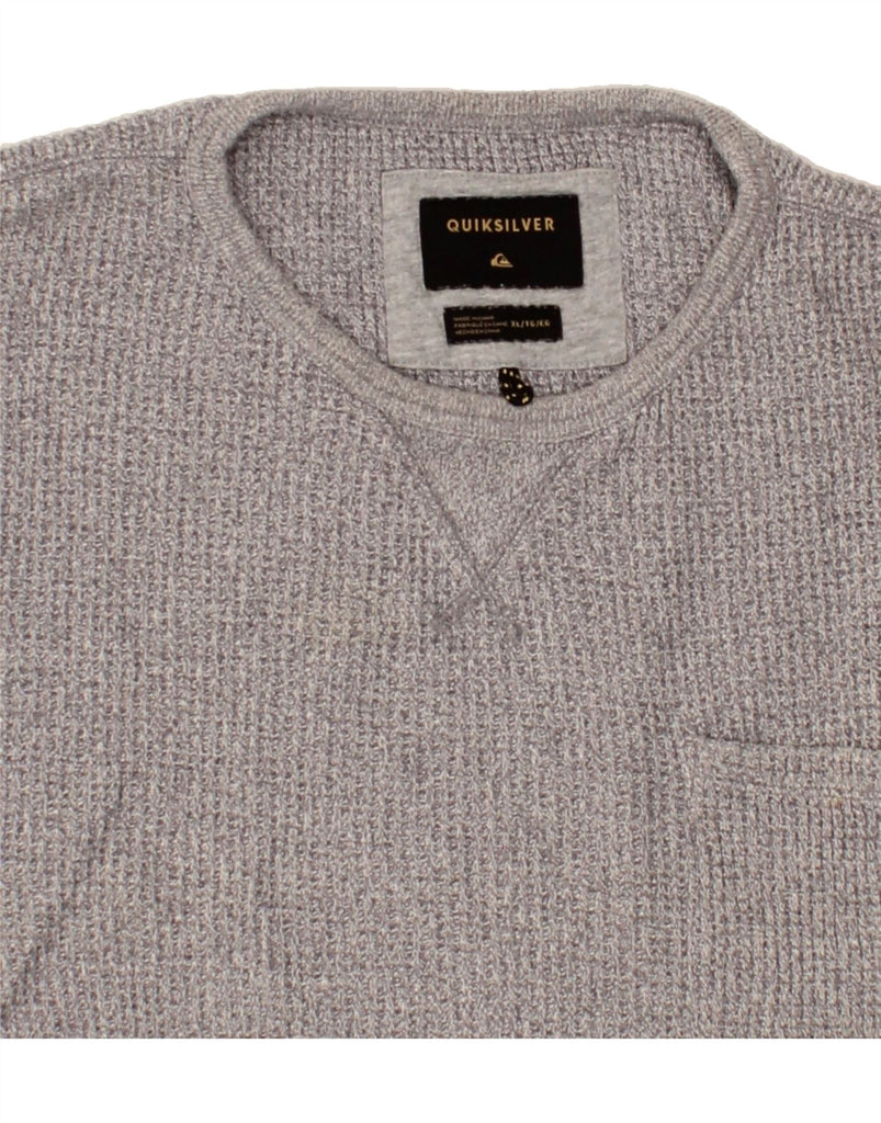 QUIKSILVER Mens Crew Neck Jumper Sweater XL Grey Cotton | Vintage Quiksilver | Thrift | Second-Hand Quiksilver | Used Clothing | Messina Hembry 