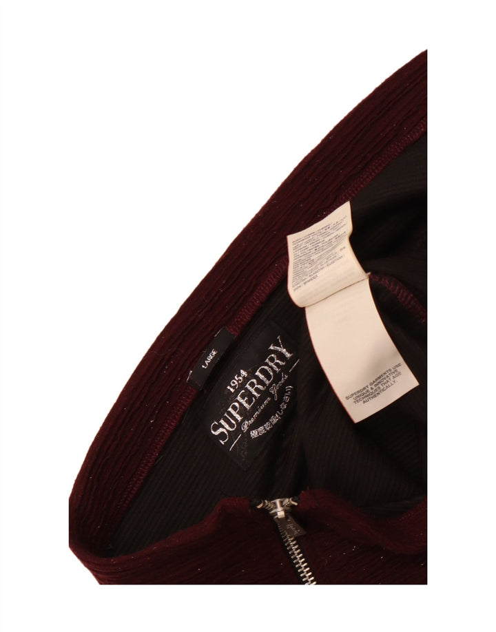 Superdry Womens Mini Skirt Large W32  Burgundy Flecked Polyester