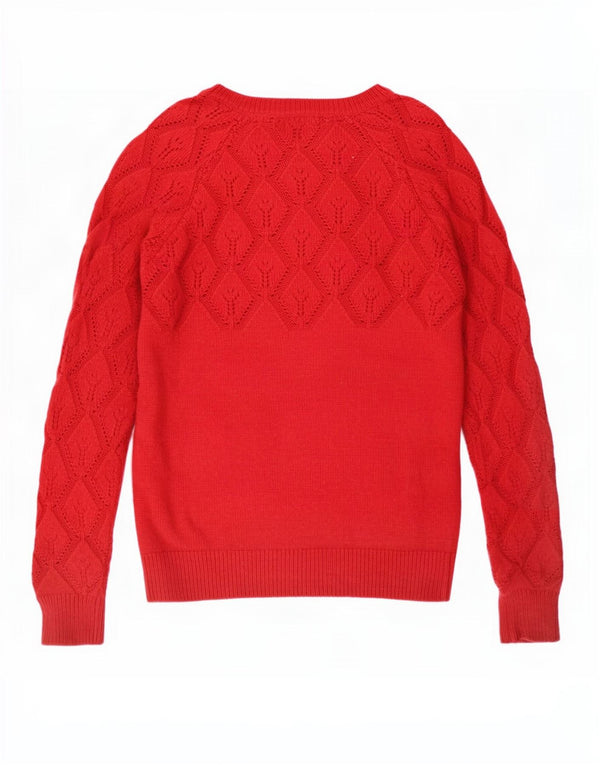 Crew Clothing Womens Crew Neck Jumper Sweater UK 8 Small Burgundy Acrylic