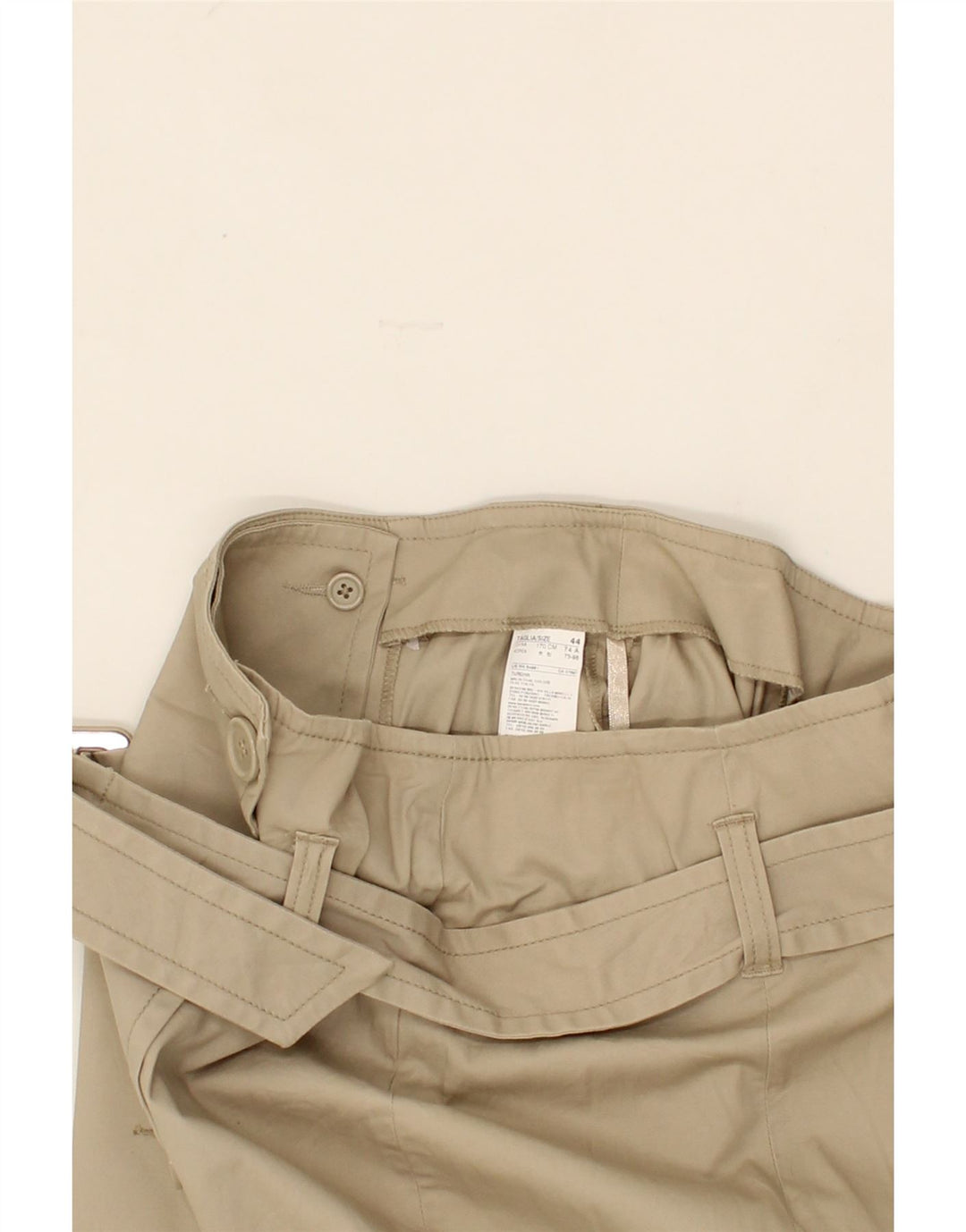 BENETTON Womens Straight Skirt IT 44 Medium W30  Beige Cotton Vintage Benetton and Second-Hand Benetton from Messina Hembry 