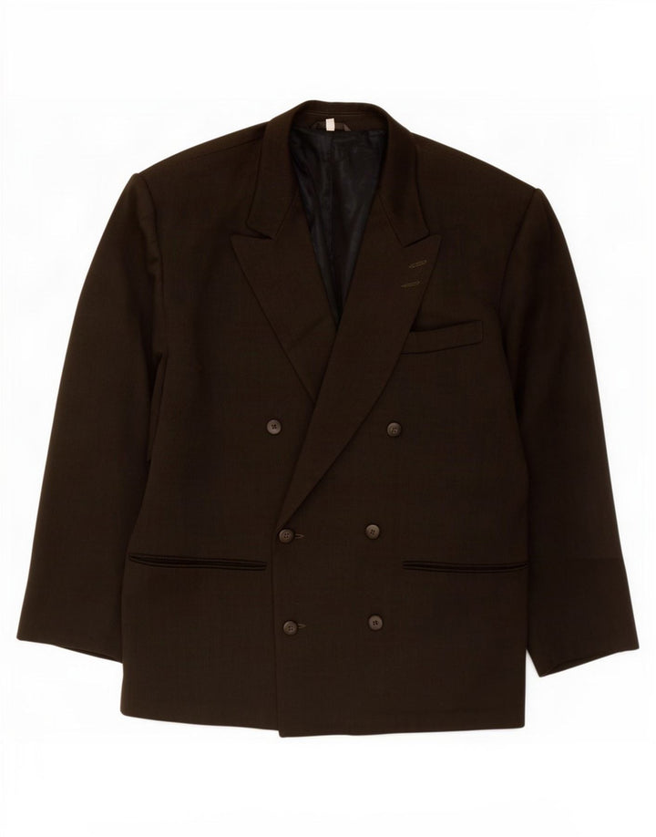 Ciao Mens Double Breasted Blazer Jacket IT 50 Large Grey Wool
