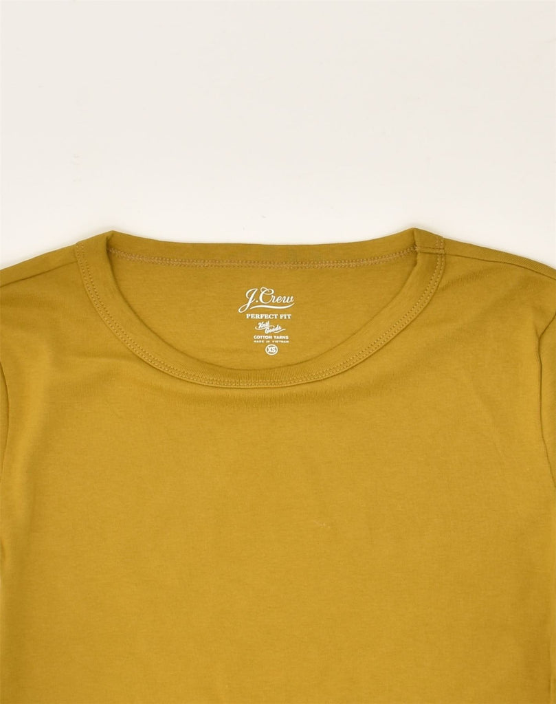 J. CREW Womens Perfect Fit T-Shirt Top UK 4 XS Yellow Cotton | Vintage J. Crew | Thrift | Second-Hand J. Crew | Used Clothing | Messina Hembry 