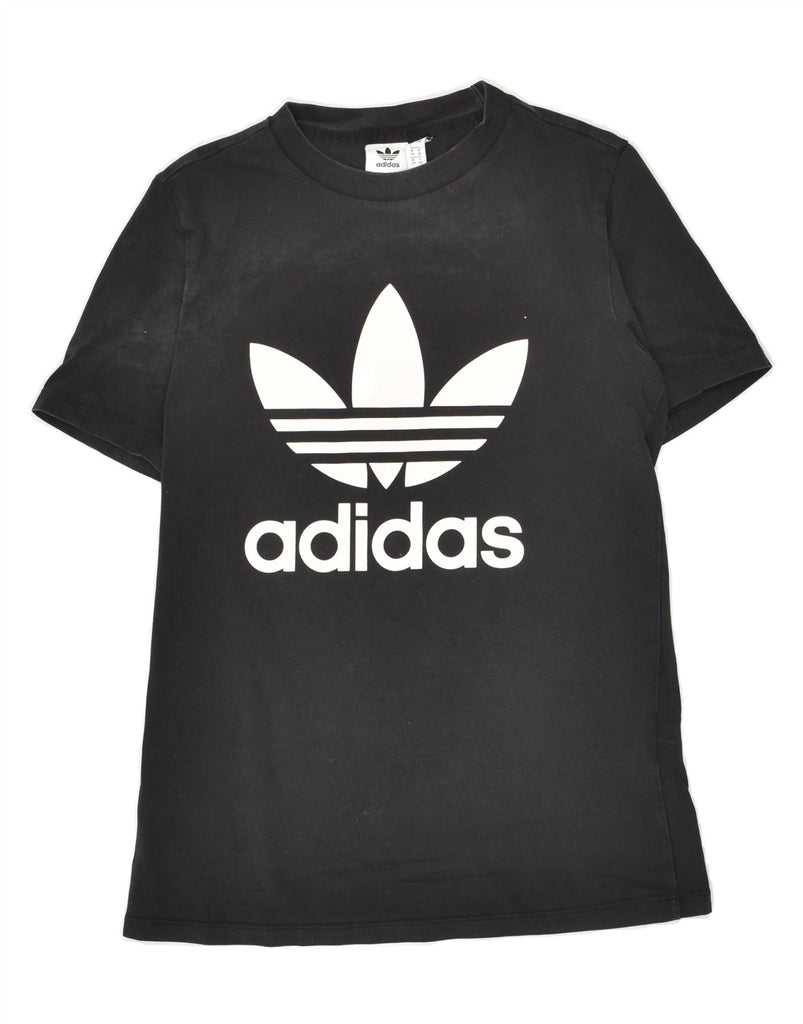 ADIDAS Womens Graphic T-Shirt Top UK 8 Small  Black Cotton Vintage Adidas and Second-Hand Adidas from Messina Hembry 