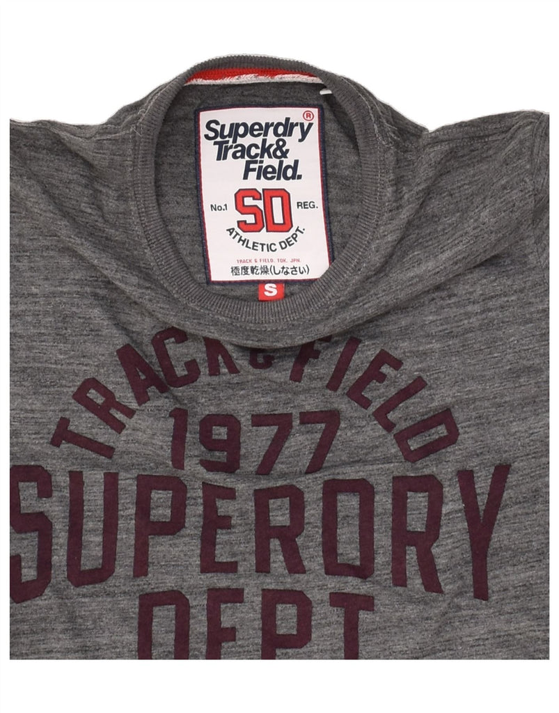 SUPERDRY Mens Track & Field Graphic T-Shirt Top Small Grey Cotton | Vintage Superdry | Thrift | Second-Hand Superdry | Used Clothing | Messina Hembry 