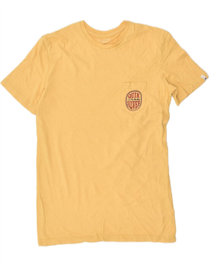 QUIKSILVER Mens Regular Fit Graphic T-Shirt Top XS Yellow Cotton | Vintage Quiksilver | Thrift | Second-Hand Quiksilver | Used Clothing | Messina Hembry 