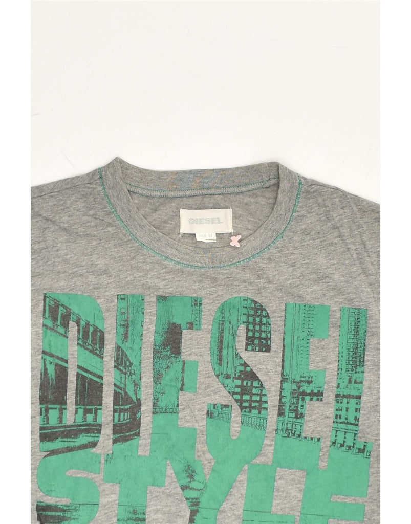 DIESEL Womens Graphic T-Shirt Top UK 18 XL Grey | Vintage Diesel | Thrift | Second-Hand Diesel | Used Clothing | Messina Hembry 