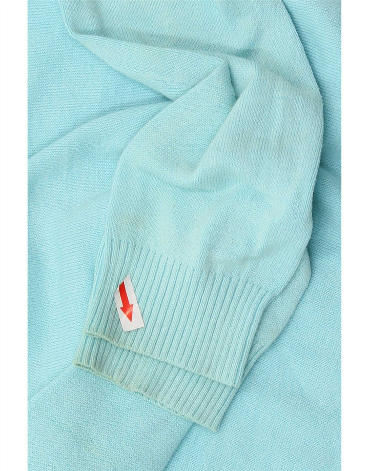 Zara Womens Cardigan Sweater UK 12 Medium Blue Cotton