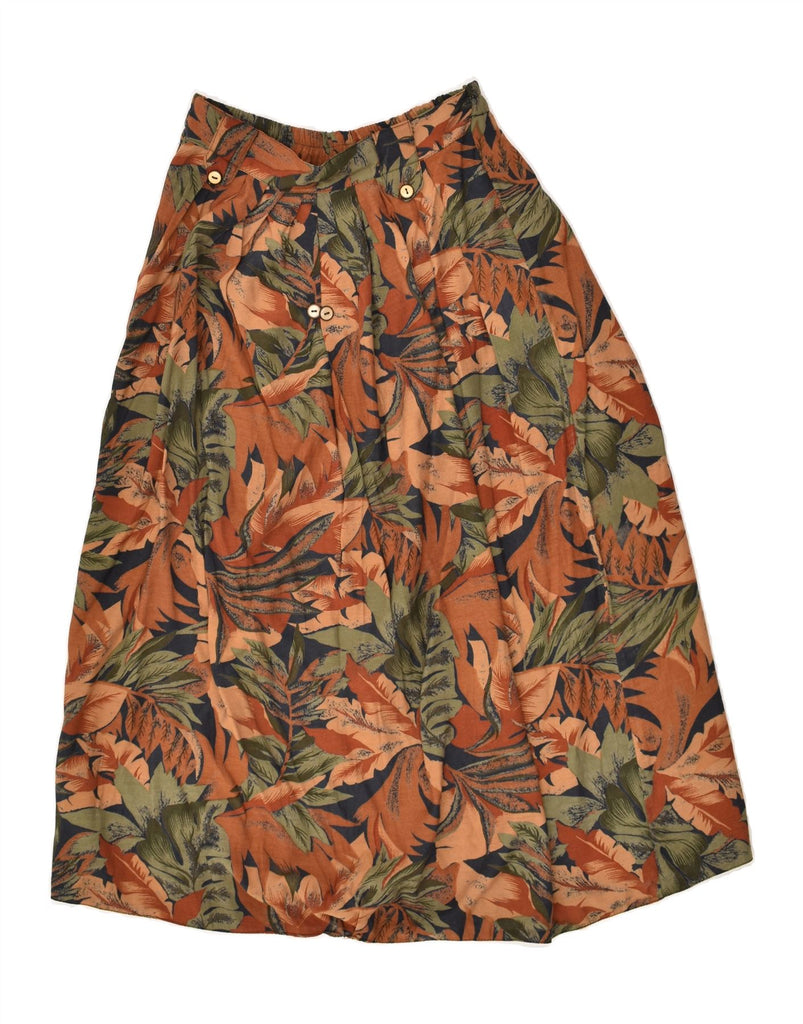 VINTAGE Womens A-Line Skirt W28 Medium Brown Floral | Vintage Vintage | Thrift | Second-Hand Vintage | Used Clothing | Messina Hembry 