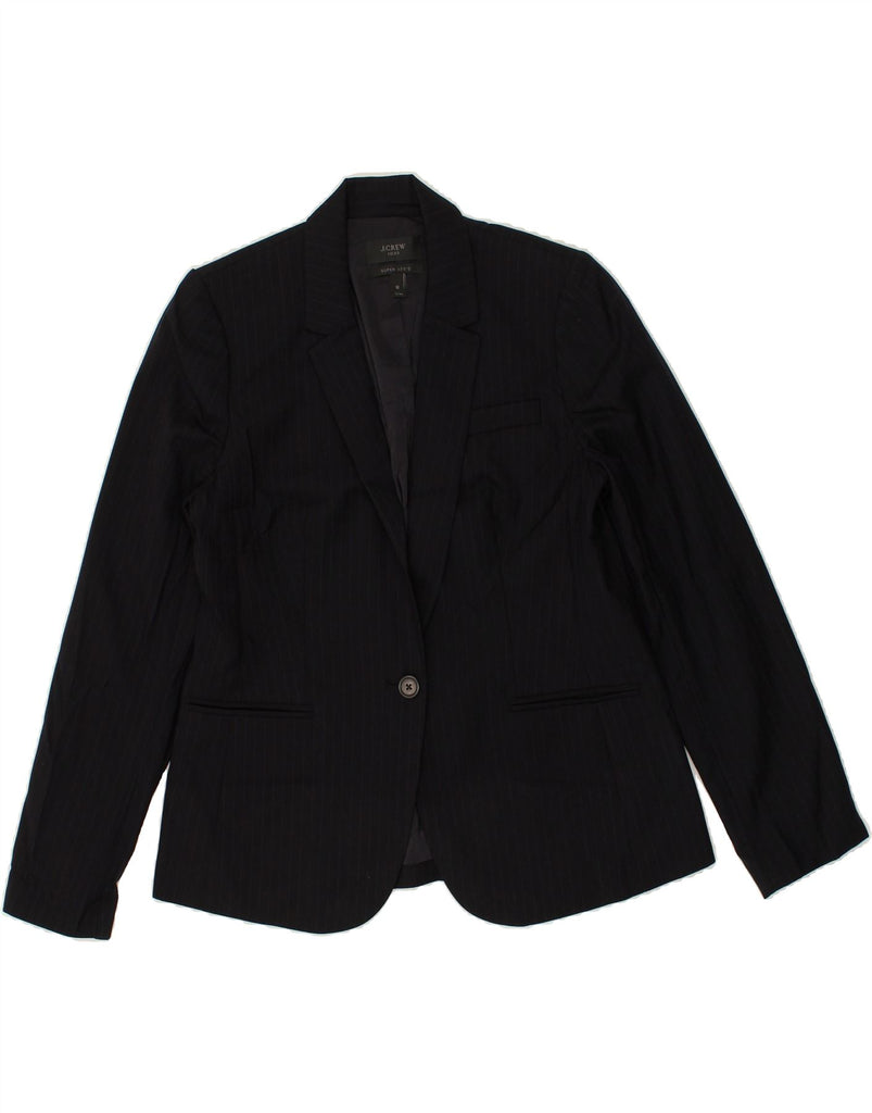 J. CREW Womens Super 120's 1 Button Blazer Jacket US 12 Large Black | Vintage J. Crew | Thrift | Second-Hand J. Crew | Used Clothing | Messina Hembry 