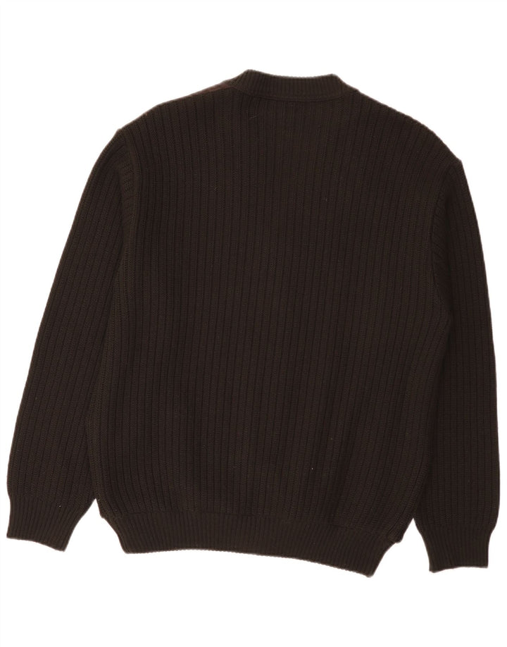 MALAGRIDA Mens Cardigan Sweater Medium Brown Polyacrylic