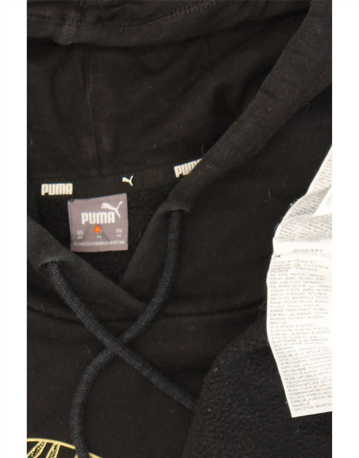 Puma Mens Graphic Oversized Hoodie Jumper UK 14 Medium Black Cotton