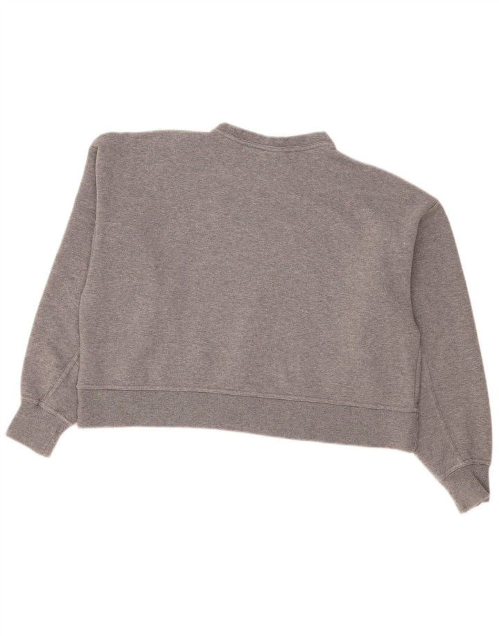 Nike Womens Crop Graphic Oversized Sweatshirt Jumper UK 10 Small Grey