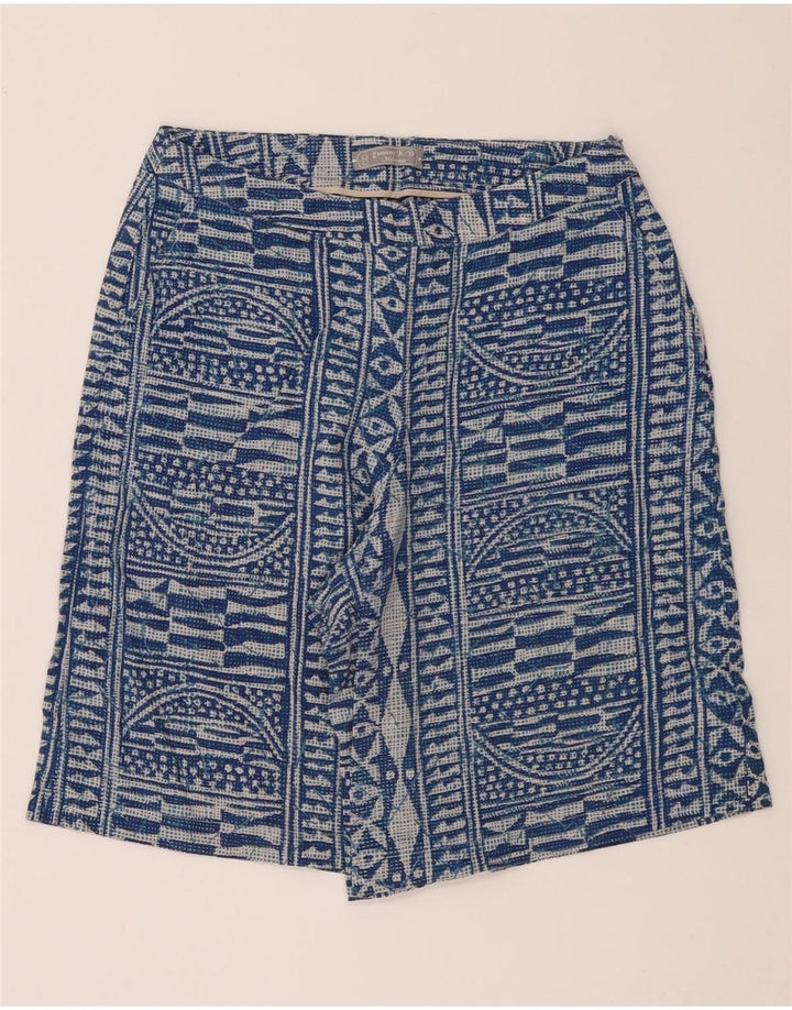 VINTAGE Womens Casual Shorts W28 Medium Blue Geometric Cotton Vintage Vintage and Second-Hand Vintage from Messina Hembry 