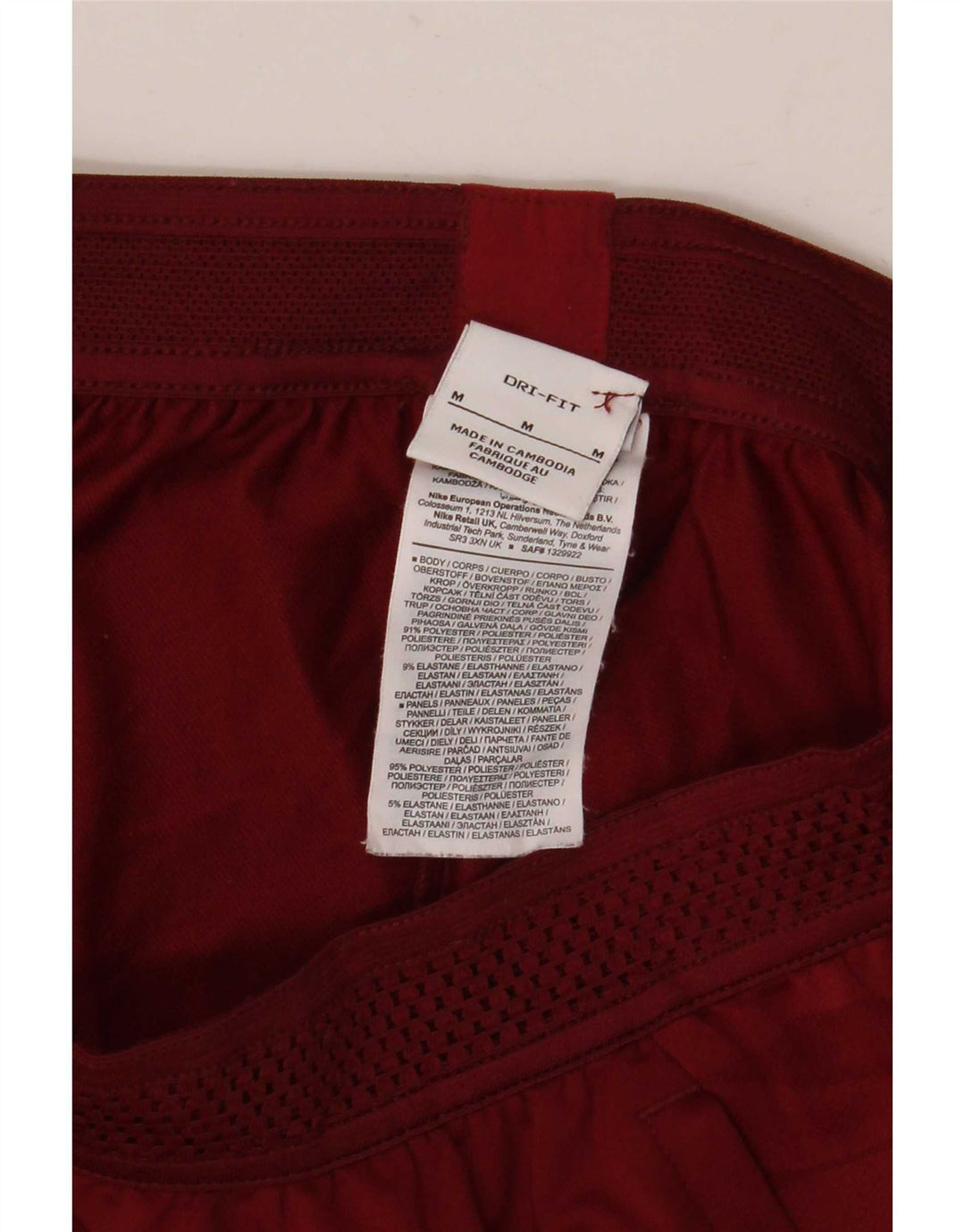 Nike Mens Tracksuit Trousers Medium Red Colourblock Polyester
