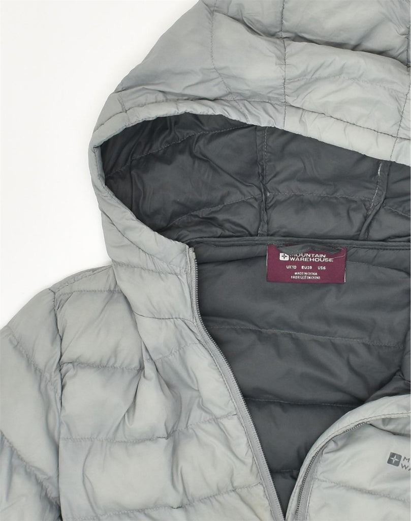 MOUNTAIN WAREHOUSE Womens Hooded Padded Jacket UK 10 Small  Grey Polyester | Vintage Mountain Warehouse | Thrift | Second-Hand Mountain Warehouse | Used Clothing | Messina Hembry 