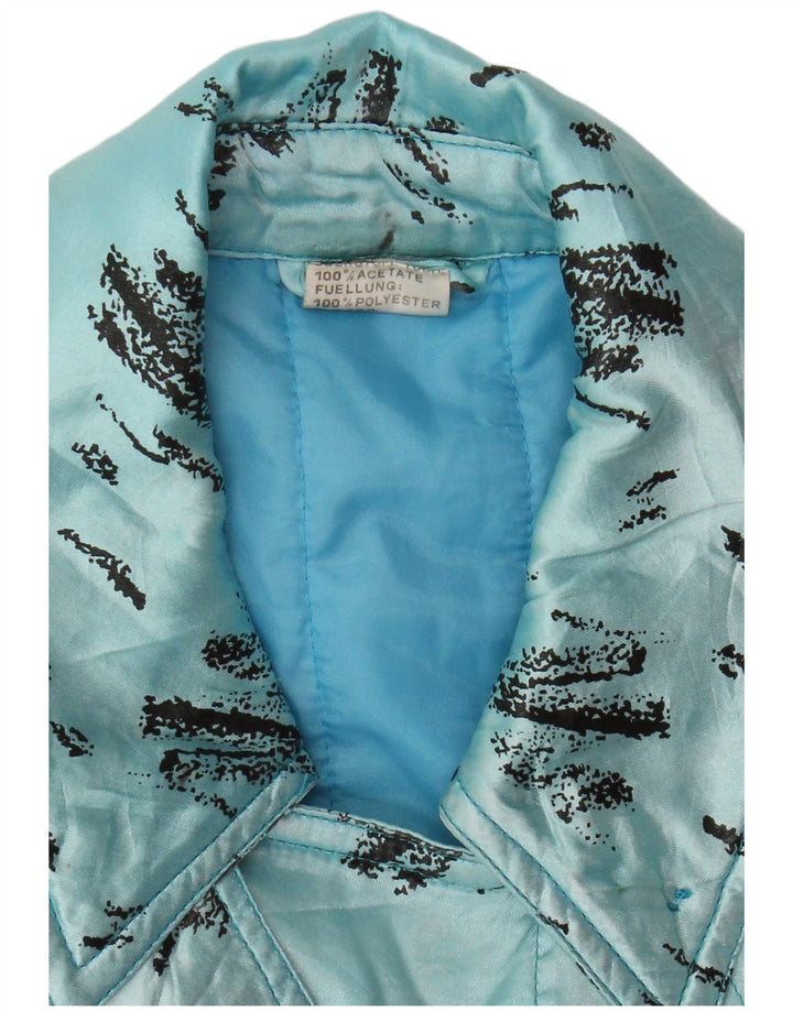 Vintage Mens Abstract Pattern Windbreaker Jacket UK 36 Small Blue