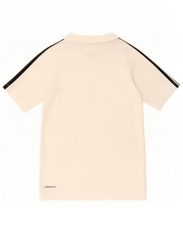Adidas Boys Aeroready T-Shirt Top 7-8 Years White Polyester