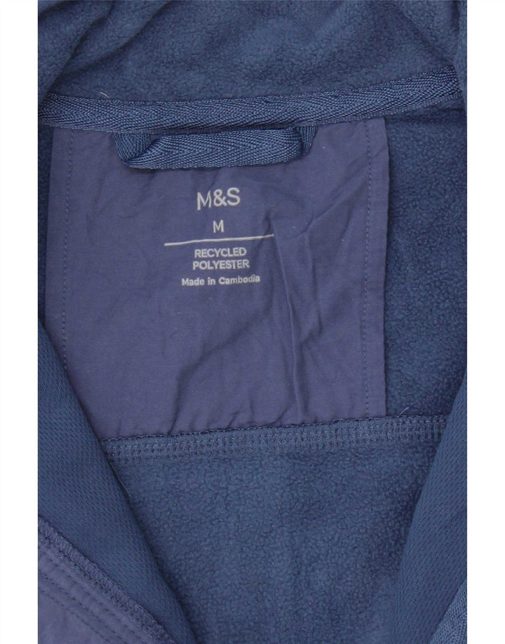 Marks & Spencer Mens Fleece Jacket UK 38 Medium Blue Polyester