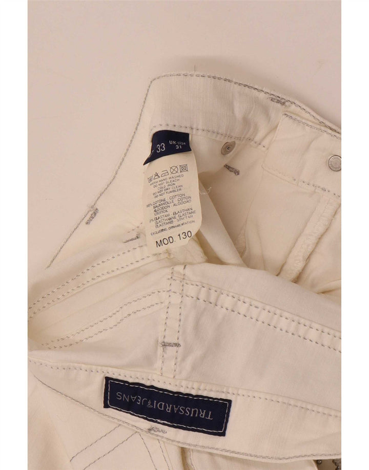 Trussardi Womens Bootcut Jeans W31 L30 White Cotton