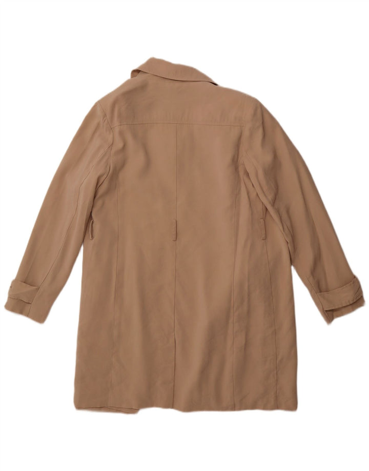 BANANA REPUBLIC Womens Open Trench Coat UK 14 Medium Beige Viscose