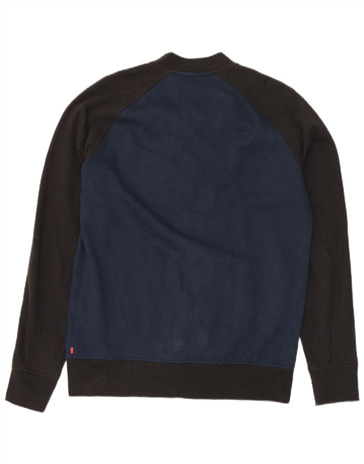 LEVI'S Mens Varsity Jacket UK 40 Large Navy Blue Colourblock Cotton