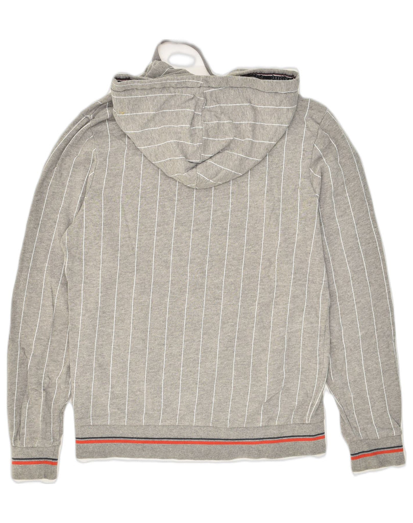 JACK & JONES Mens Hoodie Jumper Medium Grey Pinstripe Cotton | Vintage Jack & Jones | Thrift | Second-Hand Jack & Jones | Used Clothing | Messina Hembry 