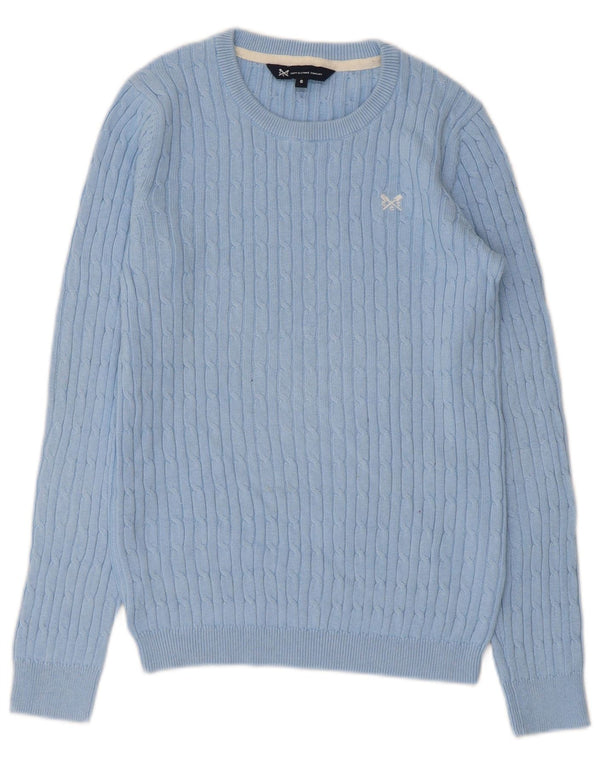 Crew Clothing Womens Boat Neck Jumper Sweater UK 6 XS Blue Cotton