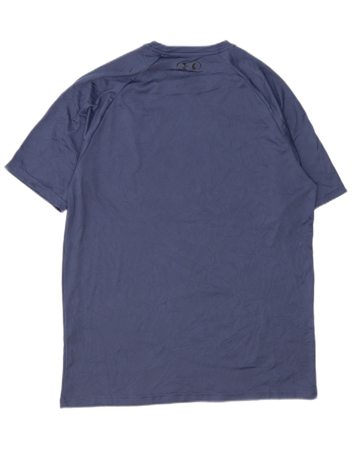 UNDER ARMOUR Mens Heat Gear Graphic T-Shirt Top Medium Navy Blue Polyester
