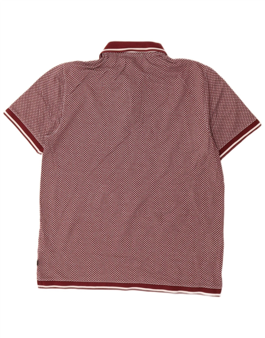 Ted Baker Mens Polo Shirt Size 2 Small Burgundy Spotted Cotton