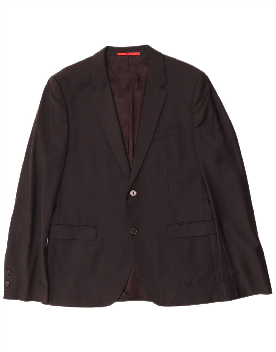 Hugo Boss Mens 2 Button Blazer Jacket EU 52 XL Black Wool