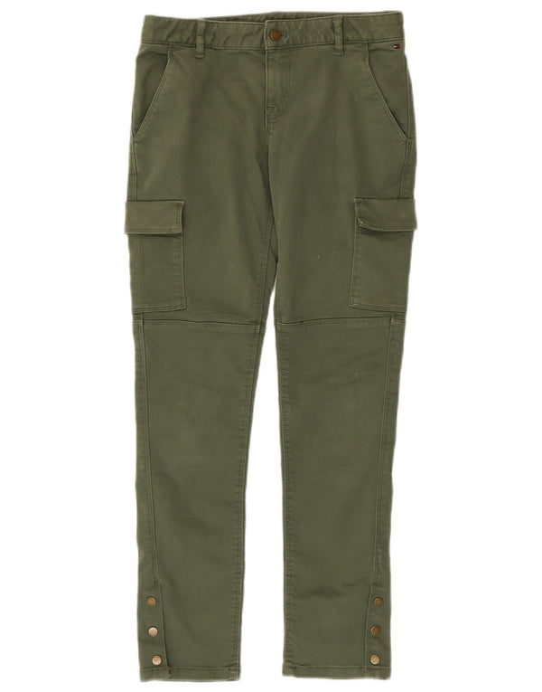 Tommy Hilfiger Boys Slim Cargo Trousers 13-14 Years W28 L27 Green Cotton