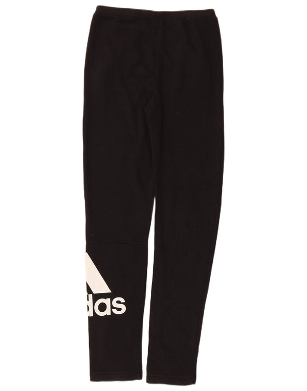 Adidas Girls Graphic Tracksuit Trousers 13-14 Years Black Cotton