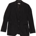 Zara Mens 2 Button Blazer Jacket EU 50 Medium Black Cotton