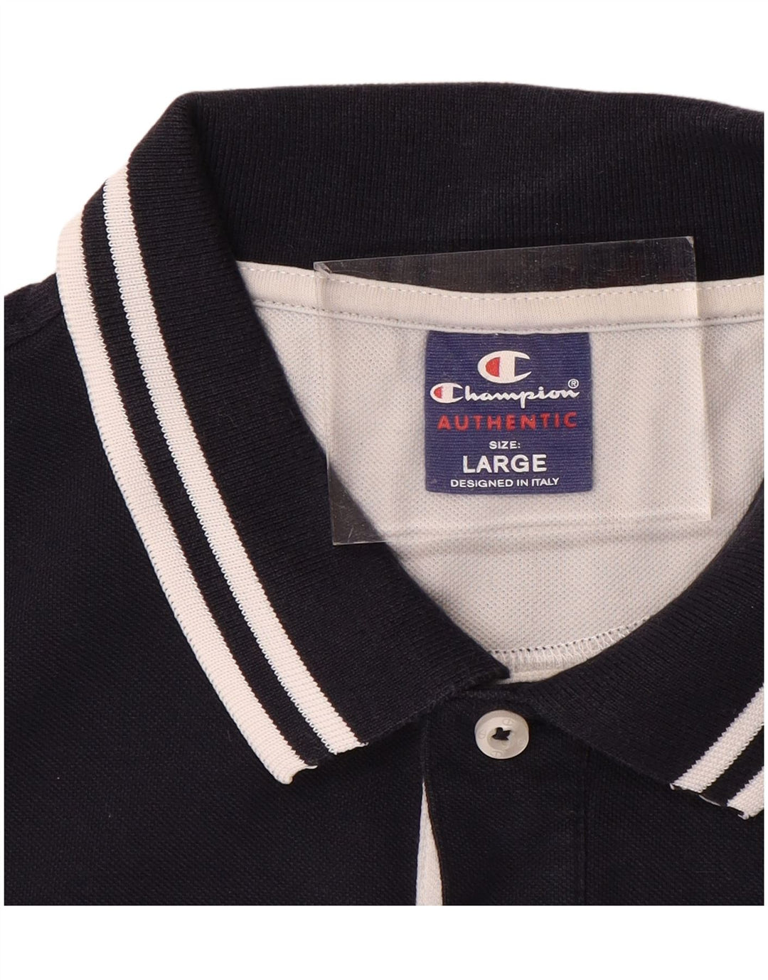 CHAMPION Mens Polo Shirt Large Navy Blue