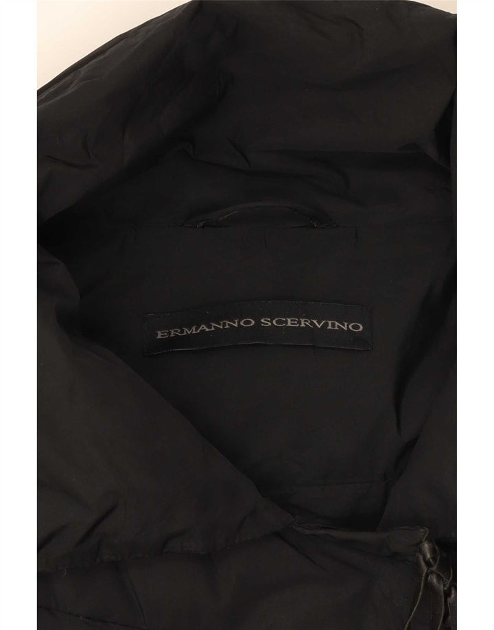 Ermanno Scervino Womens Padded Coat IT 42 Medium Black Polyester