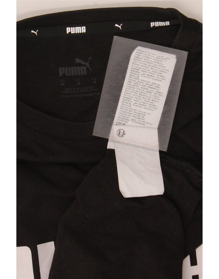 Puma Mens Graphic T-Shirt Top Medium Black Cotton