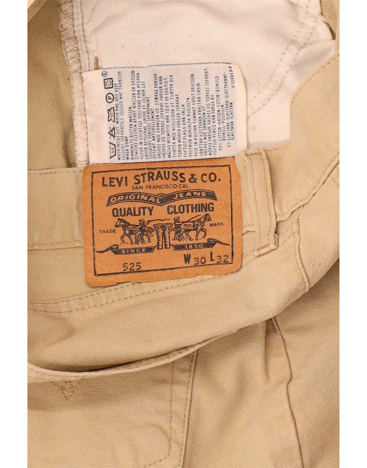 Levi's Mens 525 Bootcut Casual Trousers W30 L32 Beige Cotton