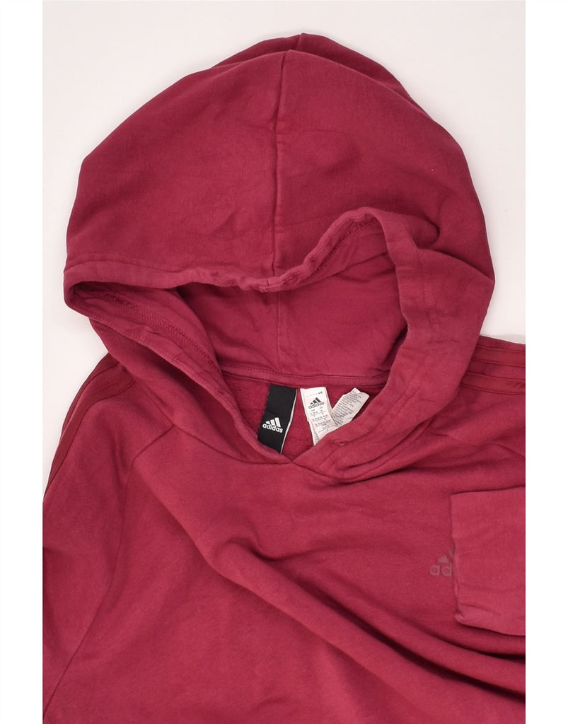 ADIDAS Womens Hoodie Jumper UK 18 XL Burgundy Cotton | Vintage Adidas | Thrift | Second-Hand Adidas | Used Clothing | Messina Hembry 