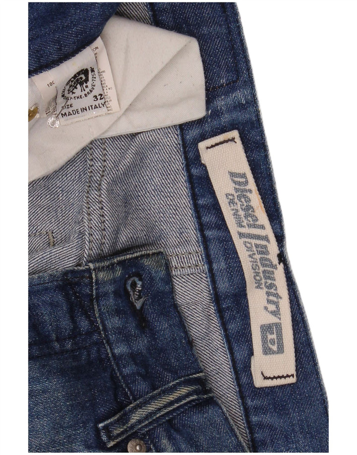 Diesel Mens Straight Jeans W32 L34 Blue Cotton