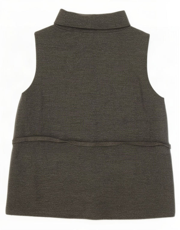 Zara Womens Vest Top UK 14 Large Khaki Cotton