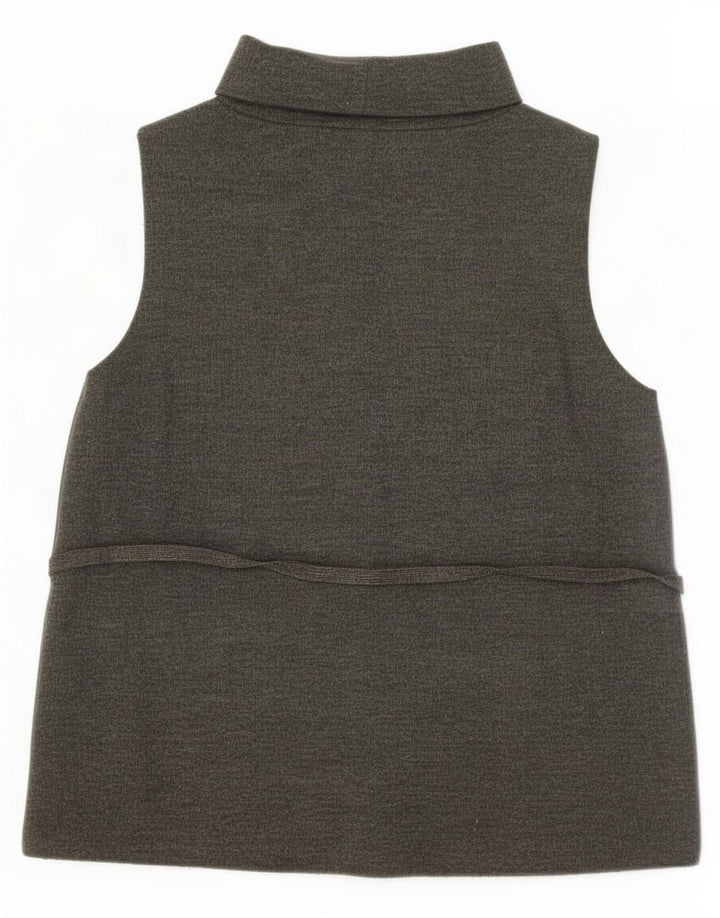 Zara Womens Vest Top UK 14 Large Khaki Cotton